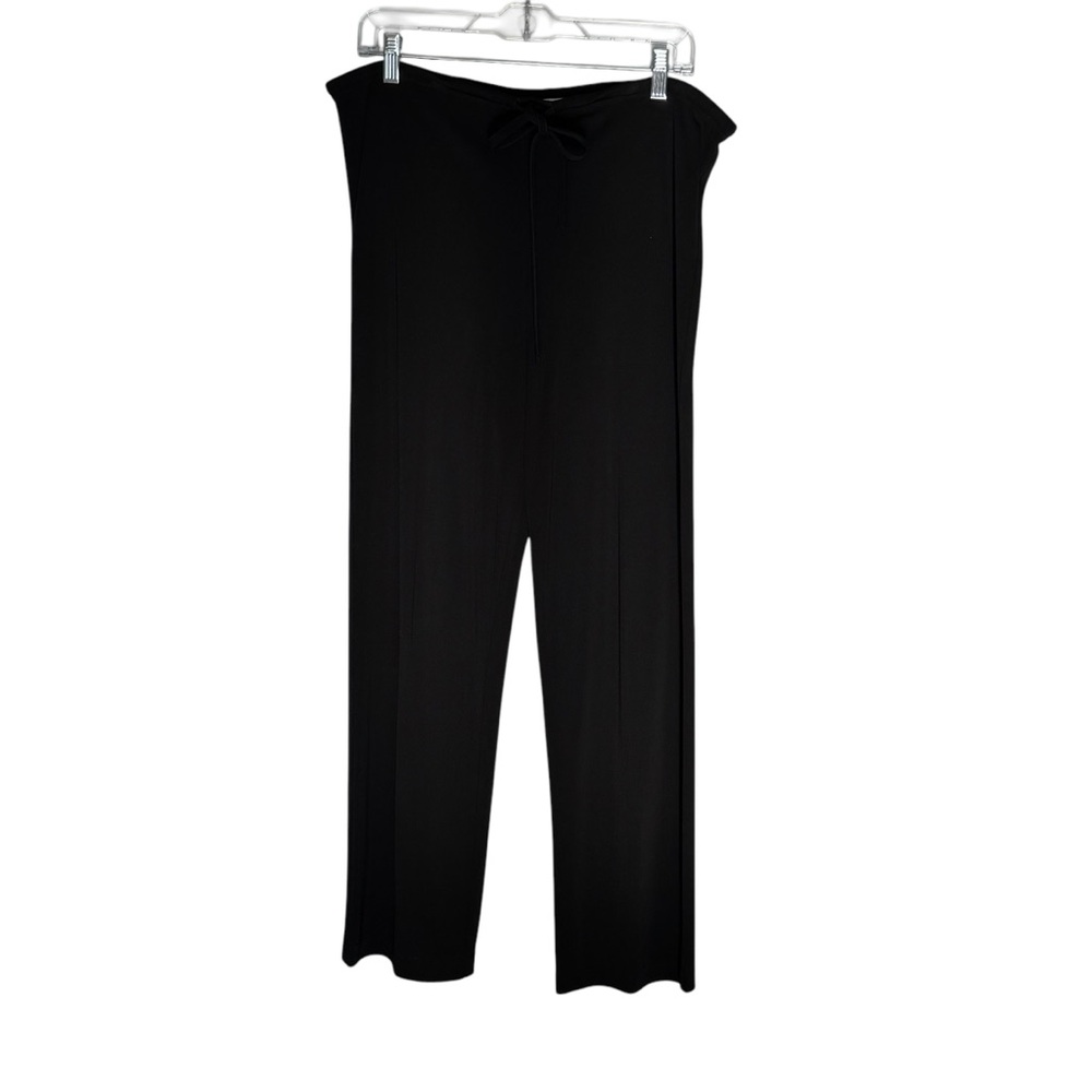Vintage Harlow Size Small Semi Sheer Black Rayon/Poly Pants w Waist Tie Closure
